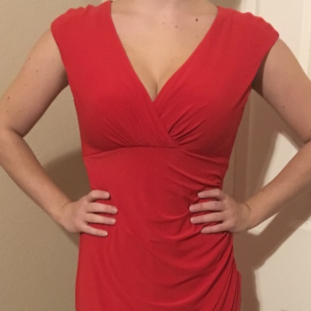 Ralph Lauren Bright Red Cocktail Dress